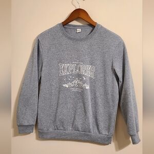 Shein The Mountain Gray Mountain Explorer Crewneck Sweater